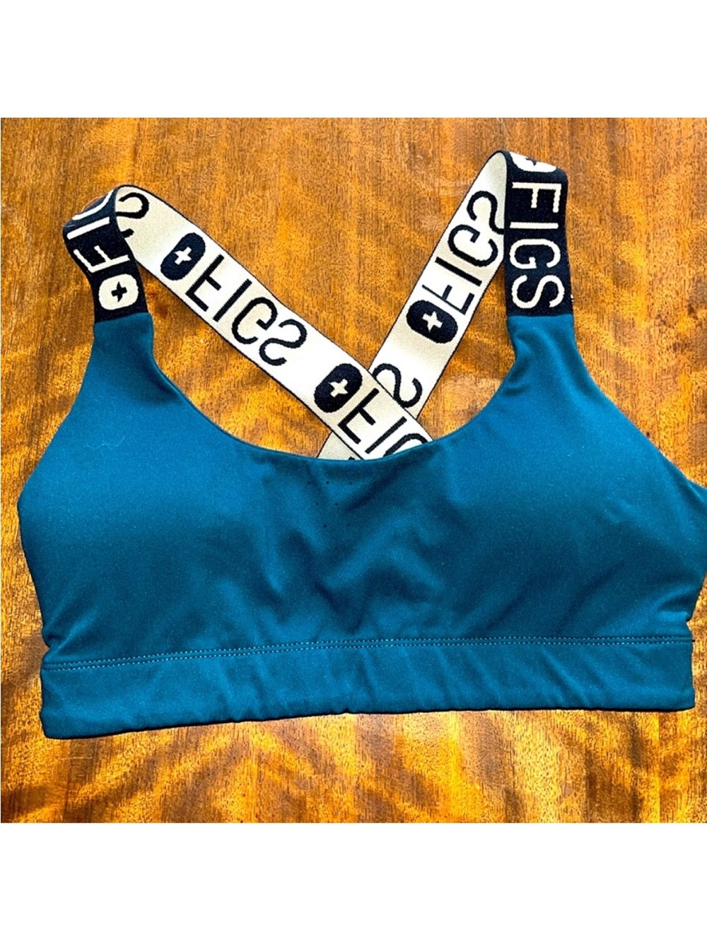 Figs Sports Bra - Caribbean Blue